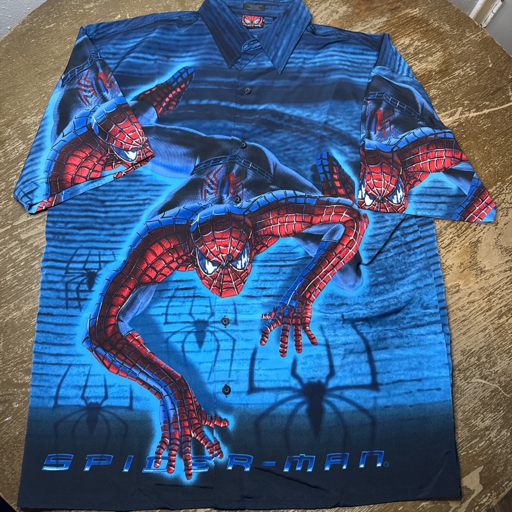 Vtg Spiderman 2002 Marvel Button Up
